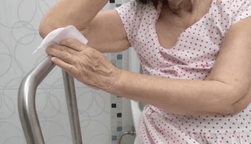 Senior bathroom fall risk